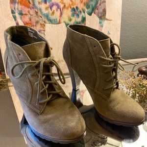 Olive Green Booties — SOLD